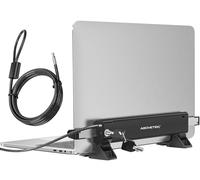 AboveTEK Blocco di Sicurezza per Laptop con 2m Cavo Chiavato: Stazione di Bloccaggio Antifurto, Larghezza Regolabile 28,2-39,8CM, Opzione di Montaggio Fisso o Portatile, Adatto per Notebook da 12"-16"