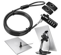 AboveTEK Cavo di Sicurezza con Blocco Compatibile con Laptop, con Piastre Adesive, Kit di Blocco per Tablet con Combinazione a 4 Cifre, Cavo di Bloccaggio Antifurto per Tablet e Cellulari