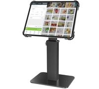 AboveTEK Supporto Chiosco Antifurto per iPad, Rotazione 360° e Altezza Regolabile 21-34 cm, Acciaio e Alluminio Resistente, per Tablet da 9.7"-13", Supporto di Sicurezza POS per Uso Commerciale-Nero