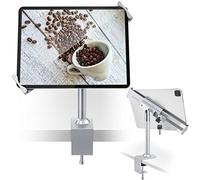 AboveTEK Supporto di Blocco Antifurto per Tablet - Girevole a 360/320 POS - Blocco del Supporto di Sicurezza per Tablet, Supporto a Morsetto da Tavolo per iPad Galaxy Tab Google da 7 a 11" (Argento)