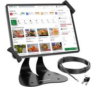 AboveTEK Supporto iPad Antifurto, Supporto Tablet POS Universale, Montaggio Diagonale per iPad 7-13 pollici, Galaxy con Corda di Sicurezza, Rotazione 360° per Affari & Vendita al Dettaglio.