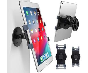 AboveTEK Supporto Parete per iPad, Girevole a 360°, con Due Staffe per Tablet da 6 a 13 Pollici, Supporto Tablet Muro per Angoli di Visione Flessibili in Cucina, Casa, Negozio Al Dettaglio (Nero)