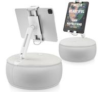 AboveTEK Supporto per Cuscino per iPad con Supporto a Mani Libere Girevole a 360° per Telefono e Tablet, per Letto Sdraiato con Sacchetto Morbido, Adatto per iPad/Tablet/Telefoni da 4,9 a 12,9"