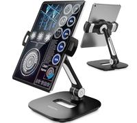 AboveTEK Supporto per Tablet Elegante Supporto per iPad in Alluminio - Supporto da Tavolo Pieghevole e Girevole a 360° - Ideale per Cucina Comodino Ufficio POS Showroom Reception (4-11 Pollici)