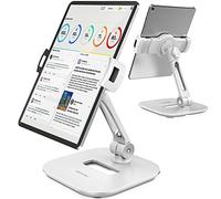AboveTEK Supporto per Tablet Elegante Supporto per iPad in Alluminio - Supporto da Tavolo Pieghevole e Girevole a 360° - Ideale per Cucina Comodino Ufficio POS Showroom Reception (4-11 Pollici)