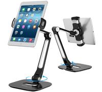 AboveTEK Supporto per Tablet in Alluminio, Con Rotazione a 360°, Compatibile con Tablet e Telefoni da 4 a 11 Pollici, Struttura Professionale e Robusta, Ideale per Negozi, Uffici e Showroom (Nero)