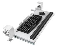 AboveTEK Vassoio per Tastiera con Poggiapolsi, Supporto Ergonomico per Tastiera da 68 cm × 28 cm con Robusto Sistema di Montaggio a Morsetto C, Porta per Mouse e Tastiera con Cassetto Estraibile