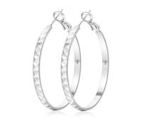 ABPBA 3MM Orecchini Donna Argento, Design Semplice Leggeri e Ipoallergenici Orecchini Cerchio Argento 925, Grandi Orecchinis Cerchio per Donna Regalo, San Valentino, Natale, Compleanno (40MM)