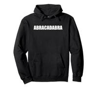 Abracadabra - Tipografia Parola Divertente Felpa con Cappuccio, Unisex per Adulti, Nero, XL