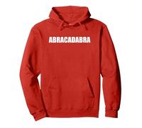 Abracadabra - Tipografia Parola Divertente Felpa con Cappuccio, Unisex per Adulti, Rosso, S
