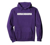 Abracadabra - Tipografia Parola Divertente Felpa con Cappuccio, Unisex per Adulti, Viola, XXL