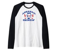 Abraham Drinkin' 4 luglio 1776 sbronzarsi Come LincolnMeme Maglia con Maniche Raglan
