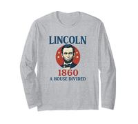Abraham Lincoln 1860 Campagna Una Casa Divided History Buff Maglia a Manica