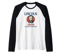 Abraham Lincoln 1860 Campagna Una Casa Divided History Buff Maglia con Maniche Raglan