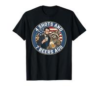 Abraham Lincoln 4 Shots And 7 Beers Ago Drinking Funny Maglietta