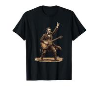 Abraham Lincoln Abe Lincoln Suona la Chitarra Rock Gesture Maglietta