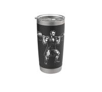 Abraham Lincoln Bilanciere Squat Meme Storia Divertente Bicchiere termico in acciaio inox doppia parete