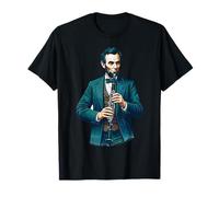 Abraham Lincoln Clarinetto Musicista Pop Art Ritratto Maglietta