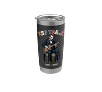 Abraham Lincoln On Amplifier Cool Badass Abe - Chitarra musicale Bicchiere termico in acciaio inox doppia parete