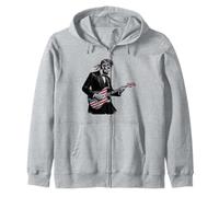 Abraham Lincoln Playing Guitar Patriotic Funny July 4th Felpa con Cappuccio