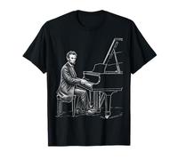 Abraham Lincoln Seduto al Pianoforte Classico Schizzo Maglietta