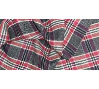 Abraham Moon Tessuto Tweed 100% Lana Blu E Rosso Quadri Plaid Ref M120