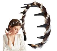 Abranca perla per ragazze, Girls Pearl Head fascia - Bande per capelli Wave,Accessori per non slip Accessori Chiesa per la testa di pettine per una ragazza