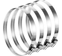 Abrazaderas de manguera ajustables de acero inoxidable 304 (4 piezas, 8 pulgadas)