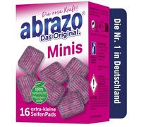 abrazo Minis - 16 cuscini per la pulizia di pentole, barbecue, forno, pratica spugna con sapone vegetale vegano, spugna per la pulizia