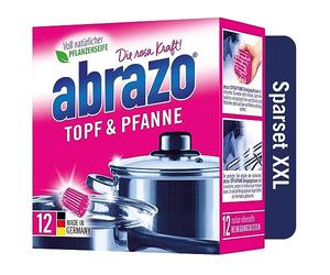 abrazo Pentola e padella - 12 cuscini per la pulizia di pentole, barbecue e forno, spugna per risciacquo con sapone vegetale vegano, spugna per la pulizia