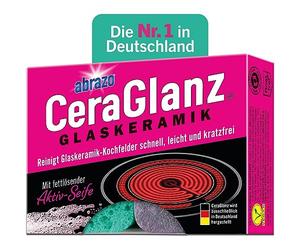 abrazo spugna per vetroceramica - 2 detergenti per piani cottura in ceramica, detergente antibatterico per vetroceramica, detergente per fornelli, pulizia dei fornelli senza graffi