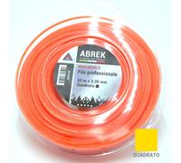 ABREK D. 3,0 MM X 50 MT QUADRATO ARANCIO FILO DECESPUGLIATORE TESTINA GIARDINO