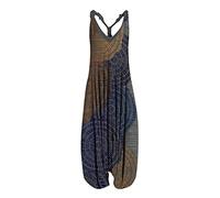 Abreli Tuta Estiva da Donna Salopette Lino Estivo Donna Boho Chic Jumpsuit Elegante Senza Maniche Monopezzi Tutine Baggy Jumpsuit Taglie Forti Pantalone Tuta Colorato Overall Dungarees (L,S,S)