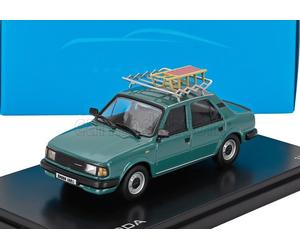 ABREX 1/42 MODELLINO AUTO STATICO DIECAST SKODA 120L 1984 TURCHESE CON SLITTINO
