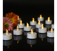 Abrief Candele senza fiamma, confezione da 12 candele votive a LED tremolanti con luce gialla calda senza profumo, per matrimoni, feste, Halloween, Natale