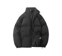 Abrigos para Invierno Mujer Piumino Giacca Donna Women S Quilted Winter Unisex Plain Warm Lined with Stand Up Collar Thickened Padded with Zip Outdoor Cappotto Curvy Donna Invernale Black XXXL