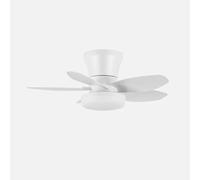 ABRILA - Ventilatore DC Haran 15 W | 5 pale | LED integrato | 3 temperature di luce | Telecomando | Timer | 22 x 62 cm | Bianco