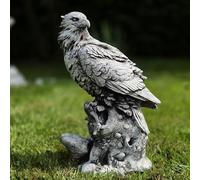 Abriq Aquila sulle rocce, decorazione da giardino realistica in pietra grezza resistente alle intemperie, antigelo per esterni, statua di aquila sulla roccia, aquila reale, altezza: 34 cm, 6 kg