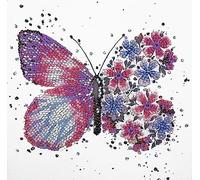 Abris Art Kit per ricamo di perline con ali rosa, kit fai da te per principianti, kit di perline fatto a mano dall'Ucraina. Elegante set da cucito, motivo ad ago, decorazione da parete colorata a