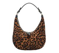Abro borsa a tracolla Leather Animal Printed Nana Mini Hobo Bag Leo marrone chiaro