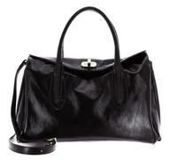 Abro borsa shopper Leather Alias Soft Shopper Accordion Dark Brown marrone scuro