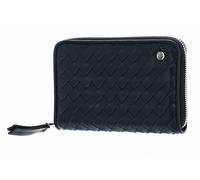abro Leather Piuma Weaving Zip Wallet Navy