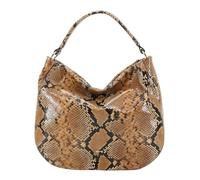 Abro Pelle borsa a tracolla Leather Python Hobo Bag Mia Cuoio marrone chiaro