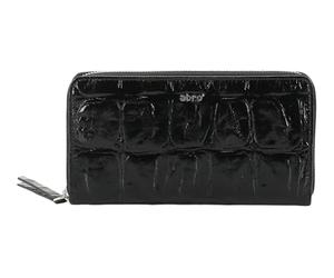 Abro Pelle portafoglio Leather Maxi Cocco Zip Wallet Black/Nickel nero