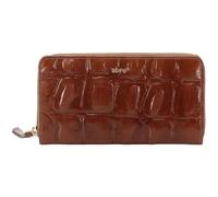Abro Pelle portafoglio Leather Maxi Cocco Zip Wallet Caramel/Cognac marrone