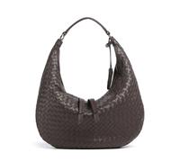 Abro Piuma Nana Small Borsa hobo marrone, pelle a grana fine, donna