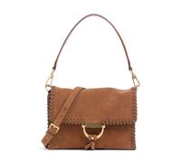 Abro Suede Temi Stitch Borsa a spalla marrone, pelle ruvida, donna