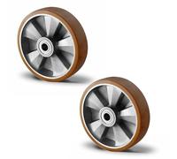 Abrollwerk Set di 2 ruote da incasso 200 mm, portata 800 kg, dimensioni 200×50 mm, larghezza del mozzo 60 mm, ruota di trasporto premium con cerchio in alluminio e ruota per carichi pesanti - robusta
