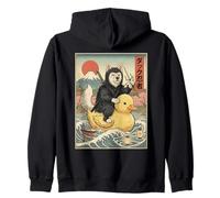 Abruzzenhund Ninja Giappone Vintage Giapponese Ukiyo-e Art Felpa con Cappuccio