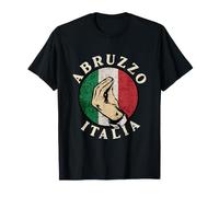 Abruzzo Italia Vintage Flag Heritage Iconic Hand Gesto Maglietta